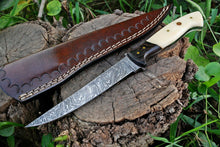 Cargar imagen en el visor de la galería, Custom Handmade Damascus Steel Fillet Knife with Wenge Wood and Bone Handle - 11-inch Overall Length&quot; - Arham Cutlery
