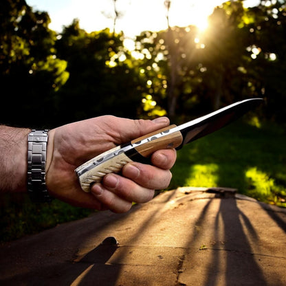 Handmade Fixed Blade EDC Knife With Leather Sheath