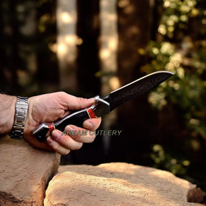 Handmade Damascus Custom BUFFALO HORN TURQUOISE Hunting Sport Knife