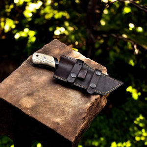 Handmade Fixed Blade EDC Knife With Leather Sheath