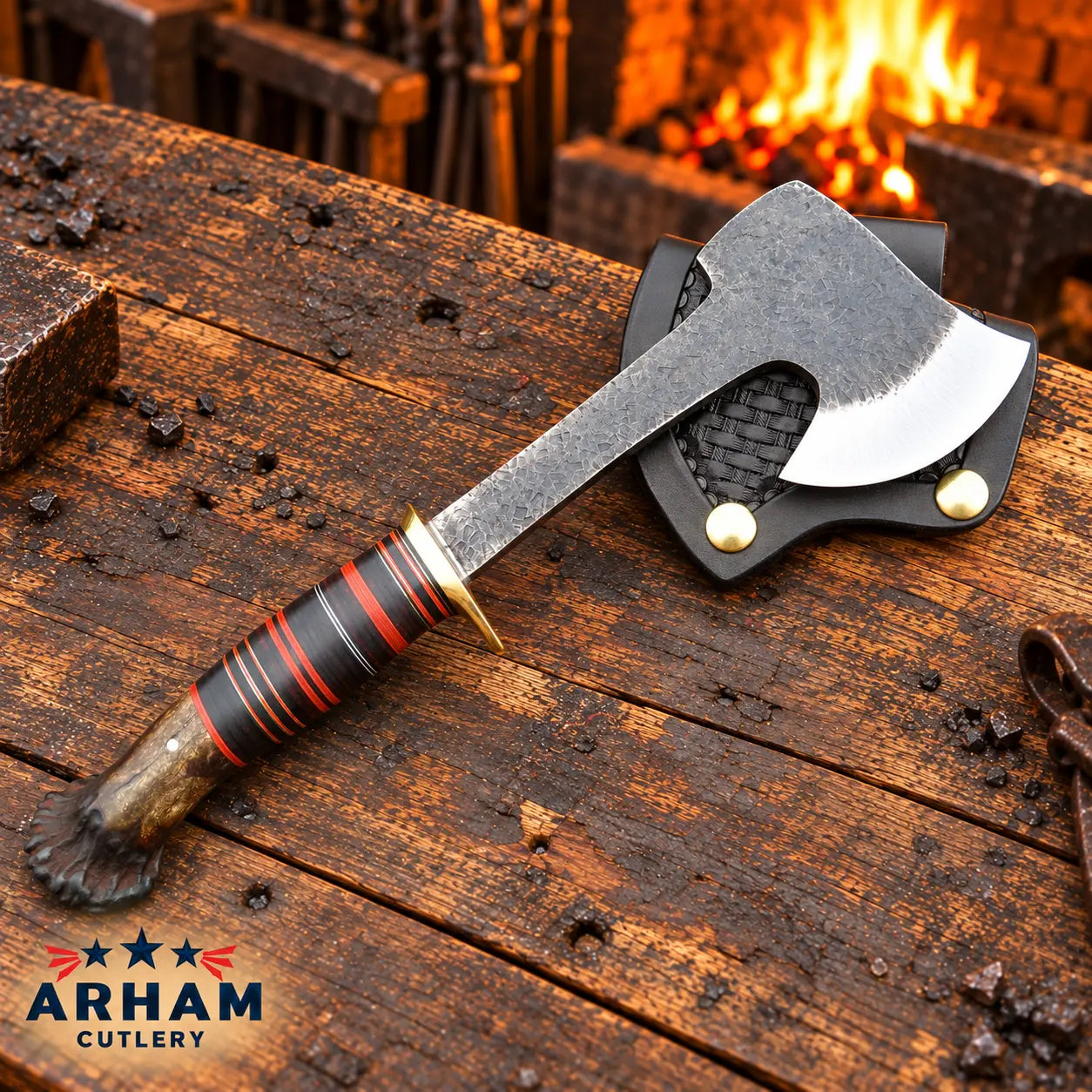 Stagcrest Packhawk O1 Steel Mini Hatchet – Crown Stag Arham Cutlery