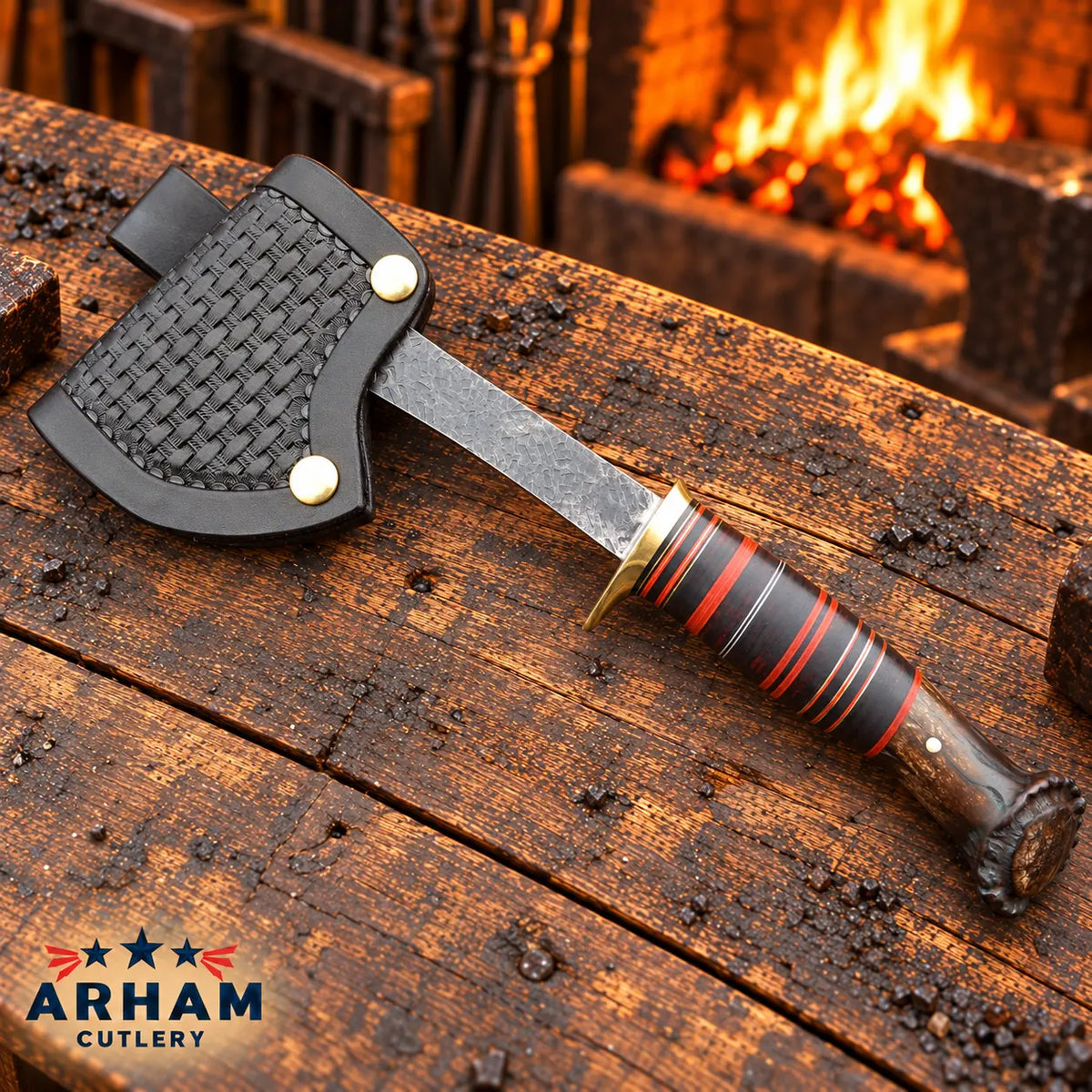 Stagcrest Packhawk O1 Steel Mini Hatchet – Crown Stag Arham Cutlery