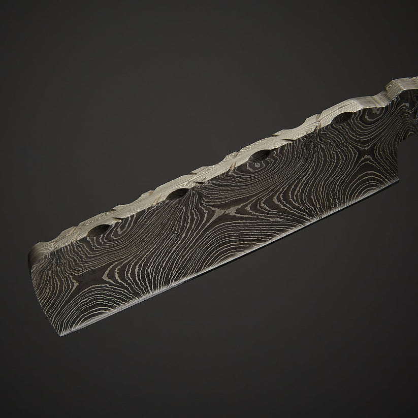 Custom Handmade Damascus Steel Straight Razor – Twist Damascus Blade, Resin & Bone Handle with Leather Sheath - Arham Cutlery