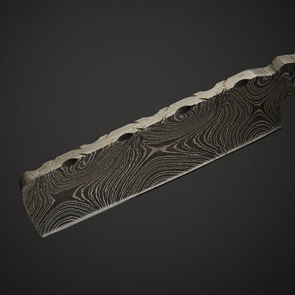 Custom Handmade Damascus Steel Straight Razor – Twist Damascus Blade, Resin & Bone Handle with Leather Sheath - Arham Cutlery