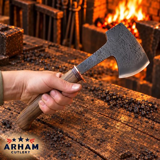 Walnut Ridgehawk O1 Steel Pack Hatchet – Walnut Handle Arham Cutlery