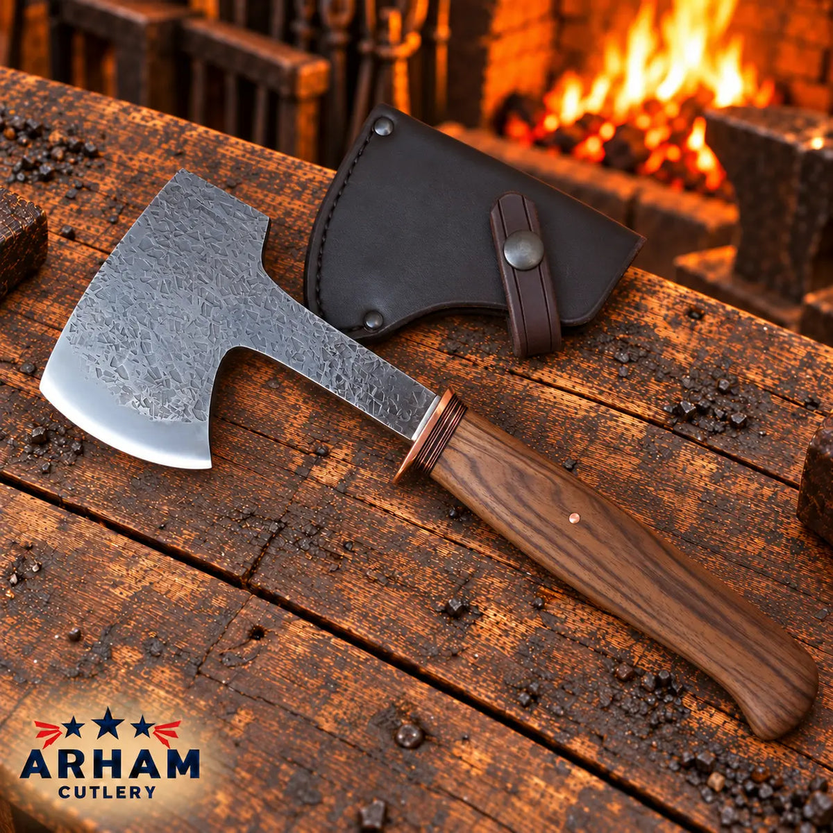 Walnut Ridgehawk O1 Steel Pack Hatchet – Walnut Handle Arham Cutlery