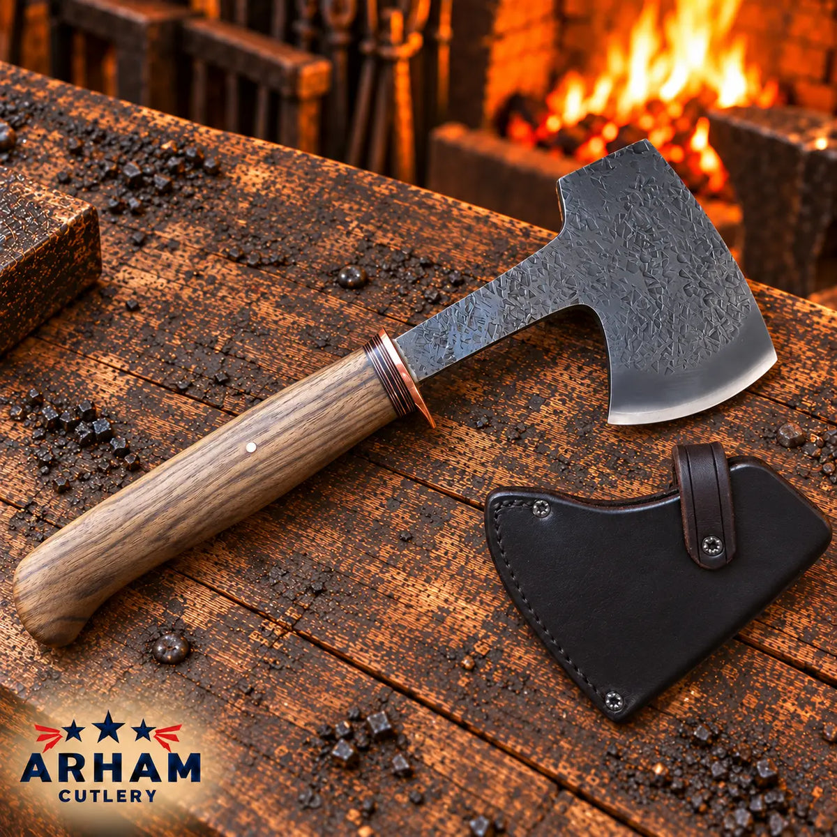 Walnut Ridgehawk O1 Steel Pack Hatchet – Walnut Handle Arham Cutlery