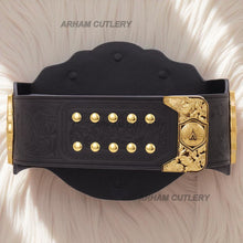Load image into Gallery viewer, WWE World Heavyweight Championship Replica Title Belt with gold zinc alloy plates and black strap
