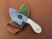 Load image into Gallery viewer, Custom handmade Damascus Steel Gut Hook Knives With Leather Sheath A-131 - Arham Cutlery
