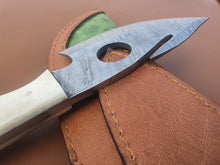 Load image into Gallery viewer, Custom handmade Damascus Steel Gut Hook Knives With Leather Sheath A-131 - Arham Cutlery
