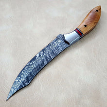 Cargar imagen en el visor de la galería, Custom Made Damascus Steel Kitchen / Chef Knife With Leather Sheath A-160 - Arham Cutlery
