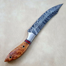 Load image into Gallery viewer, Custom Made Damascus Steel Kitchen / Chef Knife With Leather Sheath A-160 - Arham Cutlery
