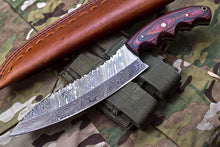 Lade das Bild in den Galerie-Viewer, Custom Made Damascus Steel Kitchen / Chef Knife With Leather Sheath A-156 - Arham Cutlery
