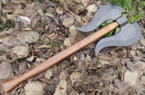 Custom Handmade Damascus Steel Axe With Leather Sheath A-90 - Arham Cutlery