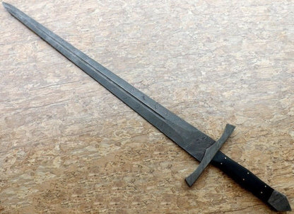 Custom Handmade Damascus Steel Sword With Leather Sheath A-142 - Arham Cutlery