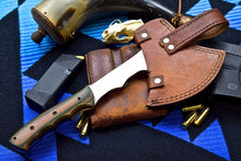 Cargar imagen en el visor de la galería, Custom Handmade D2 Steel Axe With Leather Sheath A-89 - Arham Cutlery
