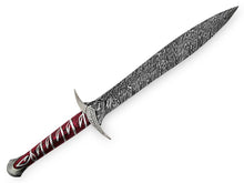 Lade das Bild in den Galerie-Viewer, Custom Handmade Damascus Steel Sword With Leather Sheath A-145 - Arham Cutlery
