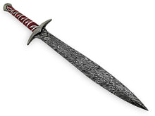 Lade das Bild in den Galerie-Viewer, Custom Handmade Damascus Steel Sword With Leather Sheath A-145 - Arham Cutlery
