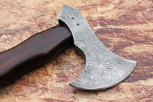 Cargar imagen en el visor de la galería, Custom Handmade Damascus Steel Axe With Leather Sheath A-91 - Arham Cutlery
