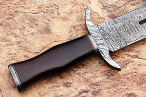 Custom Handmade Damascus Steel Sword With Leather Sheath A-149 - Arham Cutlery