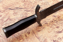 Cargar imagen en el visor de la galería, Custom Handmade Damascus Steel Sword With Leather Sheath A-149 - Arham Cutlery
