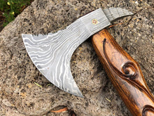 Cargar imagen en el visor de la galería, Custom Handmade Damascus Steel Axe With Leather Sheath A-92 - Arham Cutlery
