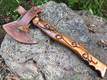 Cargar imagen en el visor de la galería, Custom Handmade Damascus Steel Axe With Leather Sheath A-92 - Arham Cutlery
