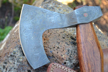 Cargar imagen en el visor de la galería, Custom Handmade Damascus Steel Axe With Leather Sheath A-93 - Arham Cutlery
