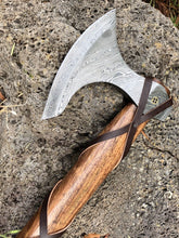 Load image into Gallery viewer, Custom Handmade Damascus Steel Axe With Leather Sheath A-94 - Arham Cutlery
