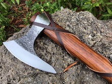 Cargar imagen en el visor de la galería, Custom Handmade Damascus Steel Axe With Leather Sheath A-95 - Arham Cutlery
