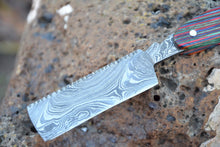 Cargar imagen en el visor de la galería, Custom Handmade Damascus Steel Razor With leather Sheath A-153 - Arham Cutlery
