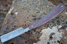 Load image into Gallery viewer, Custom Handmade Damascus Steel Razor With leather Sheath A-153 - Arham Cutlery
