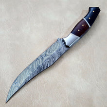 Cargar imagen en el visor de la galería, Custom Made Damascus Steel Kitchen / Chef Knife With Leather Sheath A-159 - Arham Cutlery
