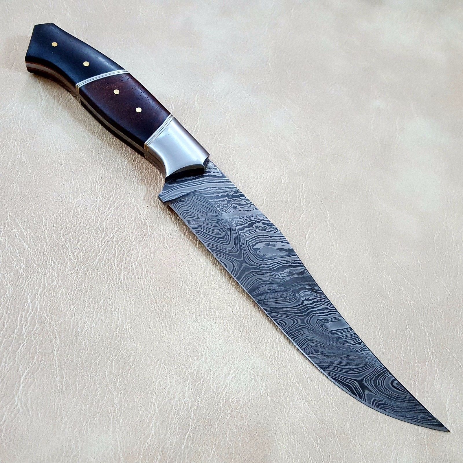 Custom Made Damascus Steel Kitchen / Chef Knife With Leather Sheath A- –  Arham Cutlery