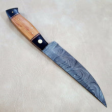 Lade das Bild in den Galerie-Viewer, Custom Made Damascus Steel Kitchen / Chef Knife With Leather Sheath A-158 - Arham Cutlery
