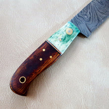 Load image into Gallery viewer, Custom Made Damascus Steel Kitchen / Chef Knife With Leather Sheath A-157 - Arham Cutlery
