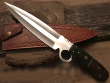 Load image into Gallery viewer, Custom Made D2 Steel Hunting Bowie Knife With Leather Sheath A-117 - Arham Cutlery
