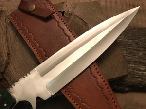 Custom Made D2 Steel Hunting Bowie Knife With Leather Sheath A-117 - Arham Cutlery