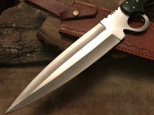 Load image into Gallery viewer, Custom Made D2 Steel Hunting Bowie Knife With Leather Sheath A-117 - Arham Cutlery
