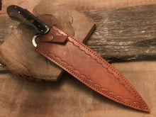 Load image into Gallery viewer, Custom Made D2 Steel Hunting Bowie Knife With Leather Sheath A-117 - Arham Cutlery
