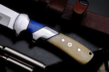 Cargar imagen en el visor de la galería, Custom Made D2 Steel Hunting Bowie Knife With Leather Sheath A-118 - Arham Cutlery
