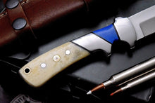 Load image into Gallery viewer, Custom Made D2 Steel Hunting Bowie Knife With Leather Sheath A-118 - Arham Cutlery
