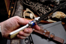 Load image into Gallery viewer, Custom Made D2 Steel Hunting Bowie Knife With Leather Sheath A-118 - Arham Cutlery
