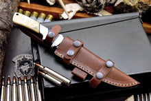 Load image into Gallery viewer, Custom Made D2 Steel Hunting Bowie Knife With Leather Sheath A-118 - Arham Cutlery
