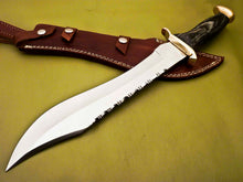 Load image into Gallery viewer, Custom Made D2 Steel Hunting Bowie Knife With Leather Sheath A-119 - Arham Cutlery
