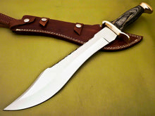 Load image into Gallery viewer, Custom Made D2 Steel Hunting Bowie Knife With Leather Sheath A-119 - Arham Cutlery
