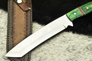 Custom Made D2 Steel Hunting Tanto Knife With Leather Sheath A-120 - Arham Cutlery