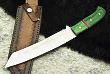 Load image into Gallery viewer, Custom Made D2 Steel Hunting Tanto Knife With Leather Sheath A-120 - Arham Cutlery
