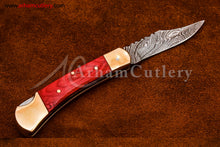 Cargar imagen en el visor de la galería, Custom Handmade Damascus Steel Blade, Back Lock, Folding Knife by Arham Cutlery | A-51 - Arham Cutlery
