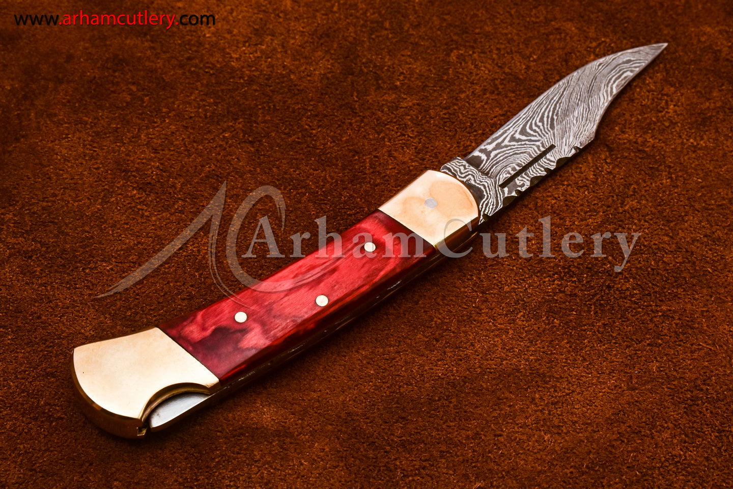 Custom Handmade Damascus Steel Blade, Back Lock, Folding Knife by Arham Cutlery | A-51 - Arham Cutlery